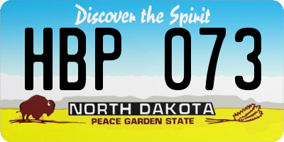 ND license plate HBP073