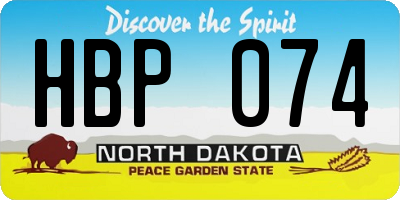 ND license plate HBP074