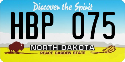 ND license plate HBP075