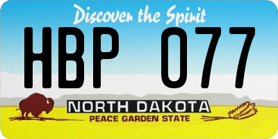 ND license plate HBP077