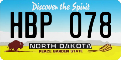 ND license plate HBP078