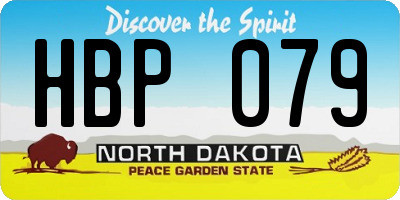 ND license plate HBP079