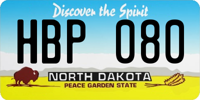 ND license plate HBP080