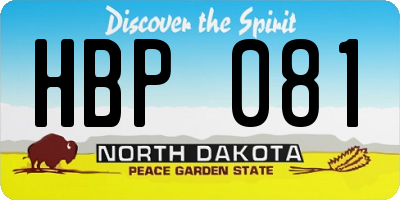 ND license plate HBP081