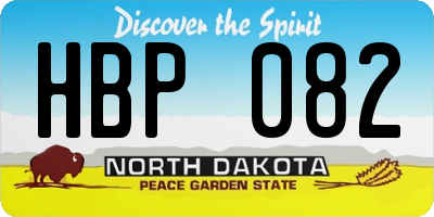 ND license plate HBP082