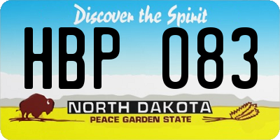 ND license plate HBP083