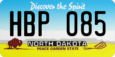 ND license plate HBP085