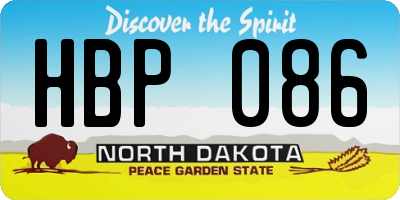 ND license plate HBP086