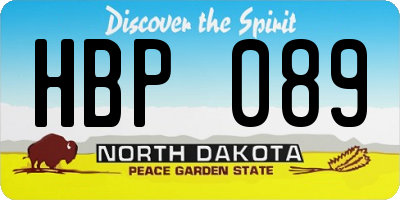 ND license plate HBP089