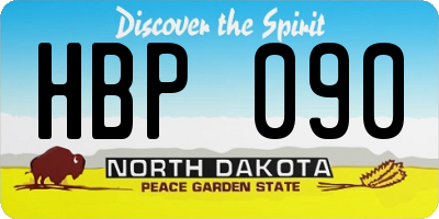 ND license plate HBP090