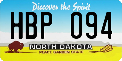 ND license plate HBP094