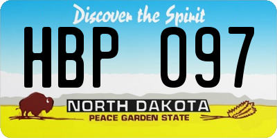 ND license plate HBP097