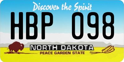 ND license plate HBP098