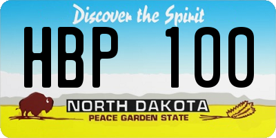 ND license plate HBP100