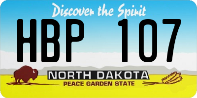 ND license plate HBP107