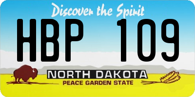 ND license plate HBP109