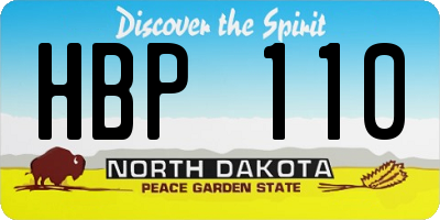 ND license plate HBP110