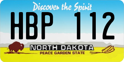 ND license plate HBP112