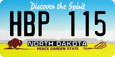 ND license plate HBP115