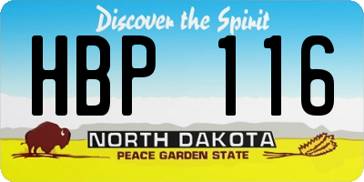 ND license plate HBP116