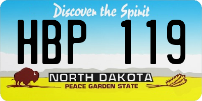 ND license plate HBP119