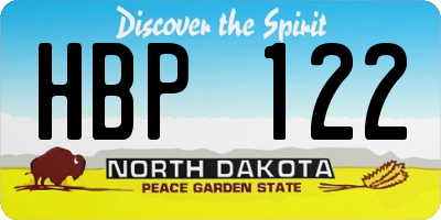 ND license plate HBP122