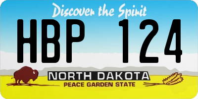 ND license plate HBP124