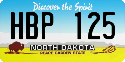 ND license plate HBP125