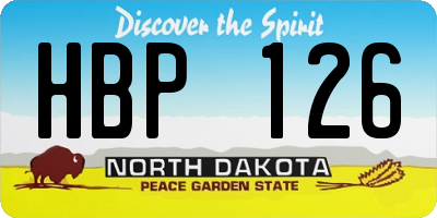 ND license plate HBP126