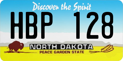 ND license plate HBP128