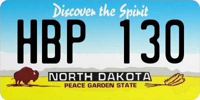 ND license plate HBP130