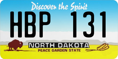 ND license plate HBP131