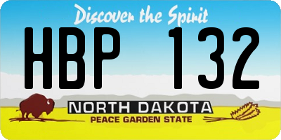 ND license plate HBP132