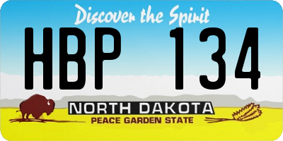 ND license plate HBP134