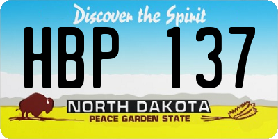 ND license plate HBP137