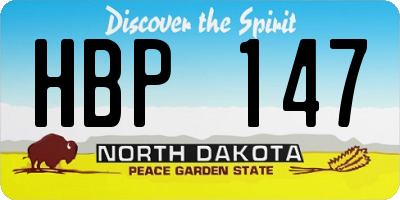 ND license plate HBP147