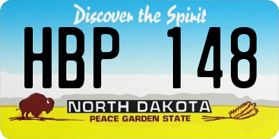 ND license plate HBP148