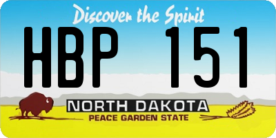 ND license plate HBP151