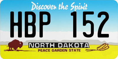 ND license plate HBP152