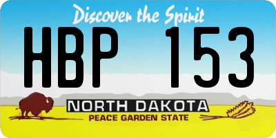 ND license plate HBP153