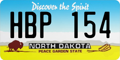 ND license plate HBP154