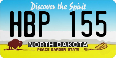 ND license plate HBP155