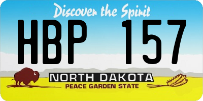 ND license plate HBP157