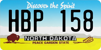 ND license plate HBP158