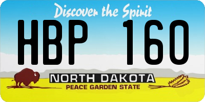 ND license plate HBP160