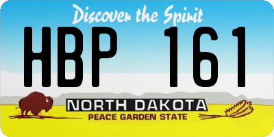 ND license plate HBP161
