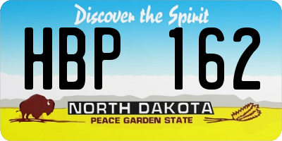 ND license plate HBP162