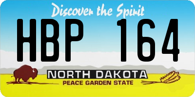 ND license plate HBP164