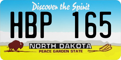 ND license plate HBP165