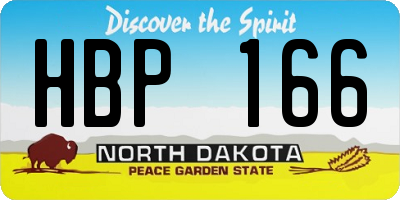ND license plate HBP166